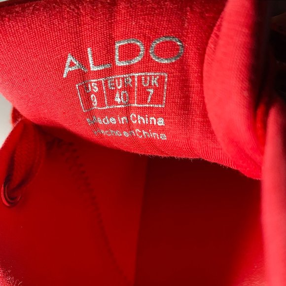 Aldo Red Sneakers Gold Glitter Heart Size 9M - Picture 12 of 12